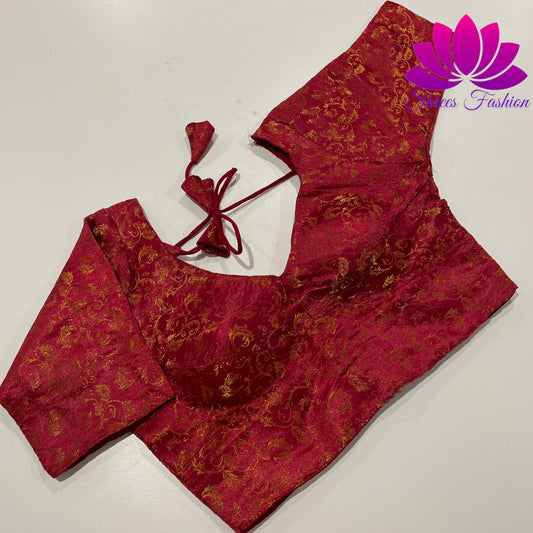 Crimson Charm: Red Maroon Saree Blouse