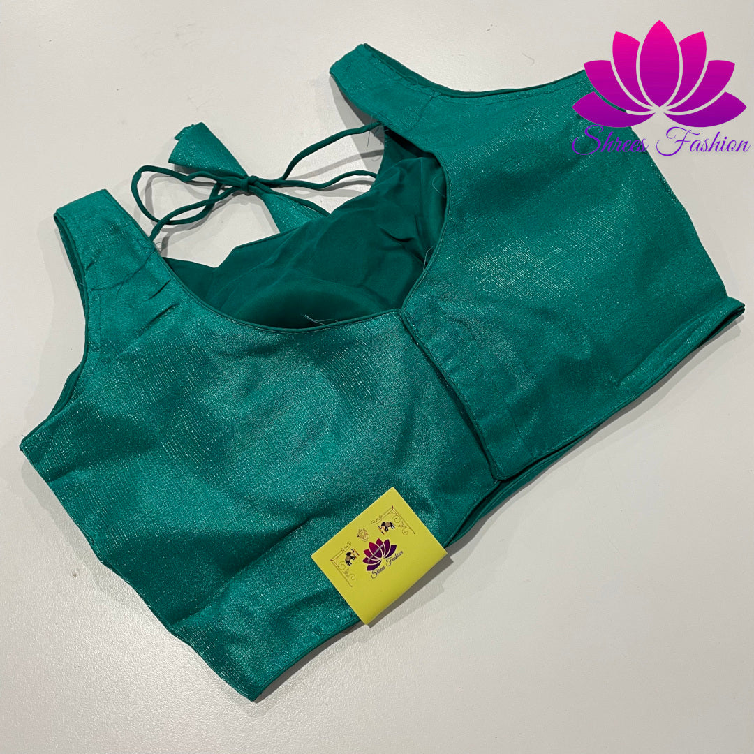 Aqua Oasis: Aqua Green Raw Silk Blouse