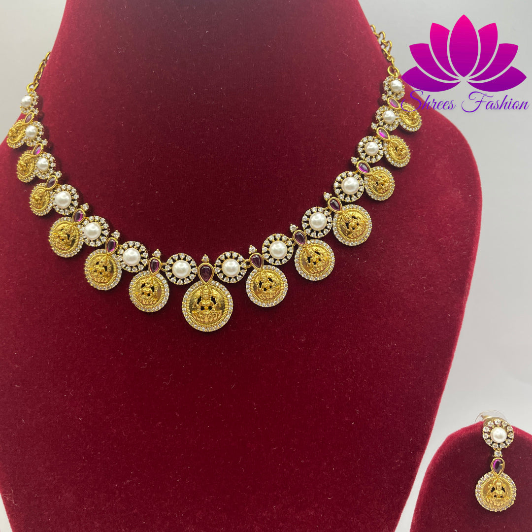 Goddess Grace: Lakshmi Coin Design Necklace