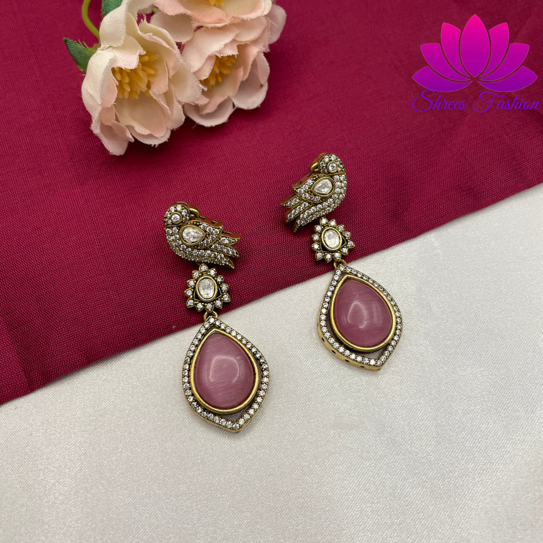 Lavender Luxe: Victorian Stones Earrings - Shrees  Fashion Australia