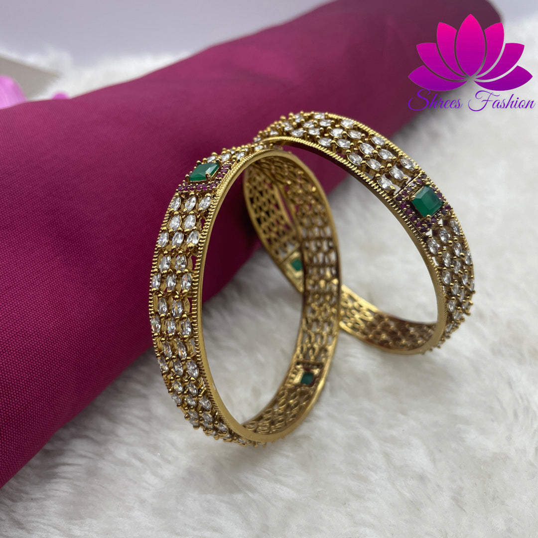 Effervescent Elegance: Fine CZ Stones Bangles for the Refined Taste